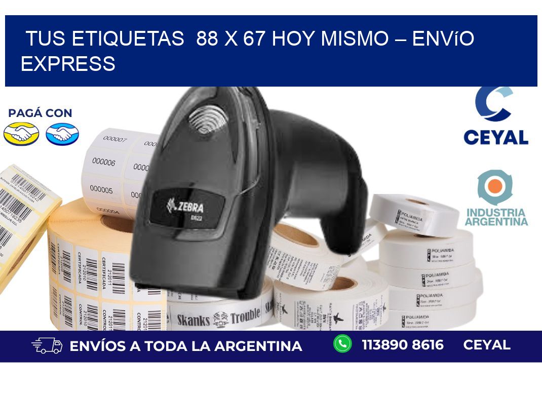 Tus Etiquetas  88 x 67 Hoy Mismo – Envío Express