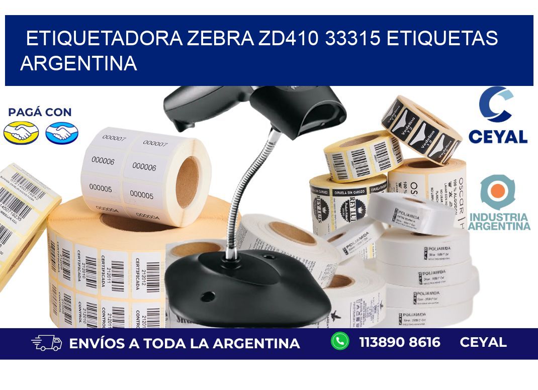 etiquetadora zebra zd410 33315 etiquetas argentina