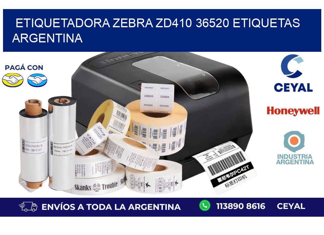 etiquetadora zebra zd410 36520 etiquetas argentina