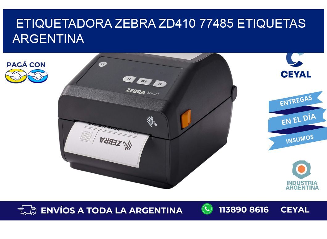 etiquetadora zebra zd410 77485 etiquetas argentina