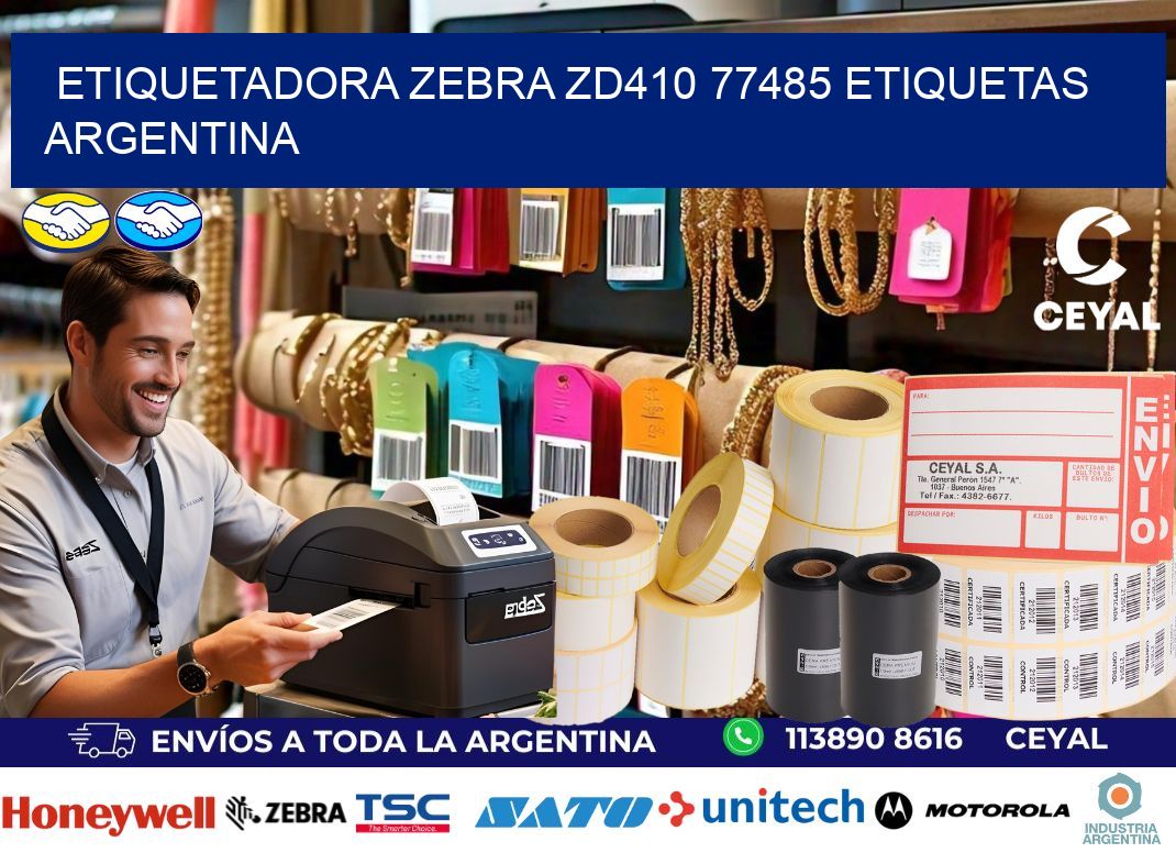 etiquetadora zebra zd410 77485 etiquetas argentina