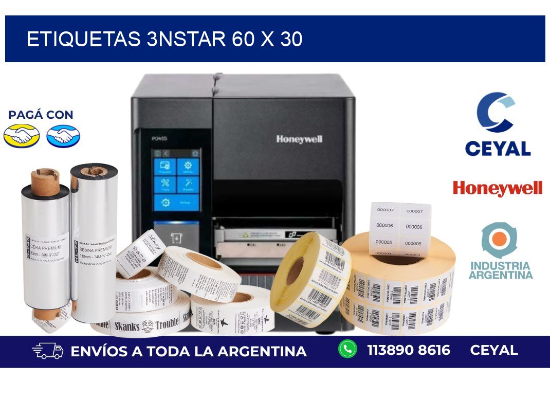 etiquetas 3nstar 60 x 30