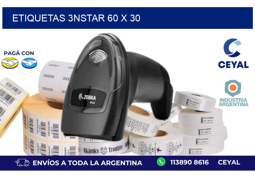 etiquetas 3nstar 60 x 30