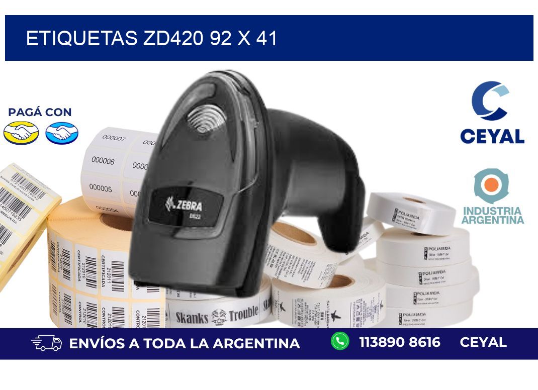 etiquetas zd420 92 x 41