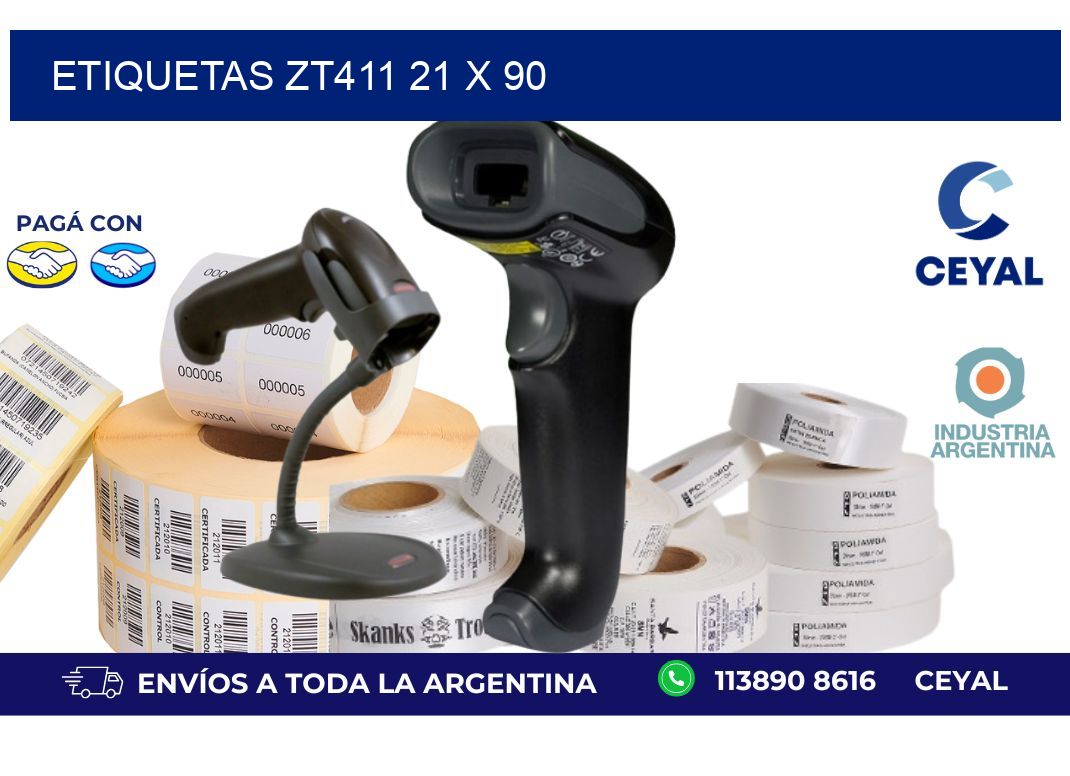 etiquetas zt411 21 x 90