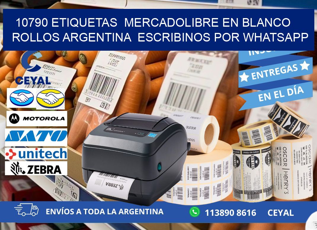 10790 ETIQUETAS  MERCADOLIBRE EN BLANCO ROLLOS ARGENTINA  ESCRIBINOS POR WHATSAPP