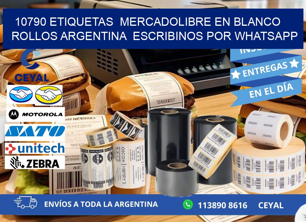 10790 ETIQUETAS  MERCADOLIBRE EN BLANCO ROLLOS ARGENTINA  ESCRIBINOS POR WHATSAPP