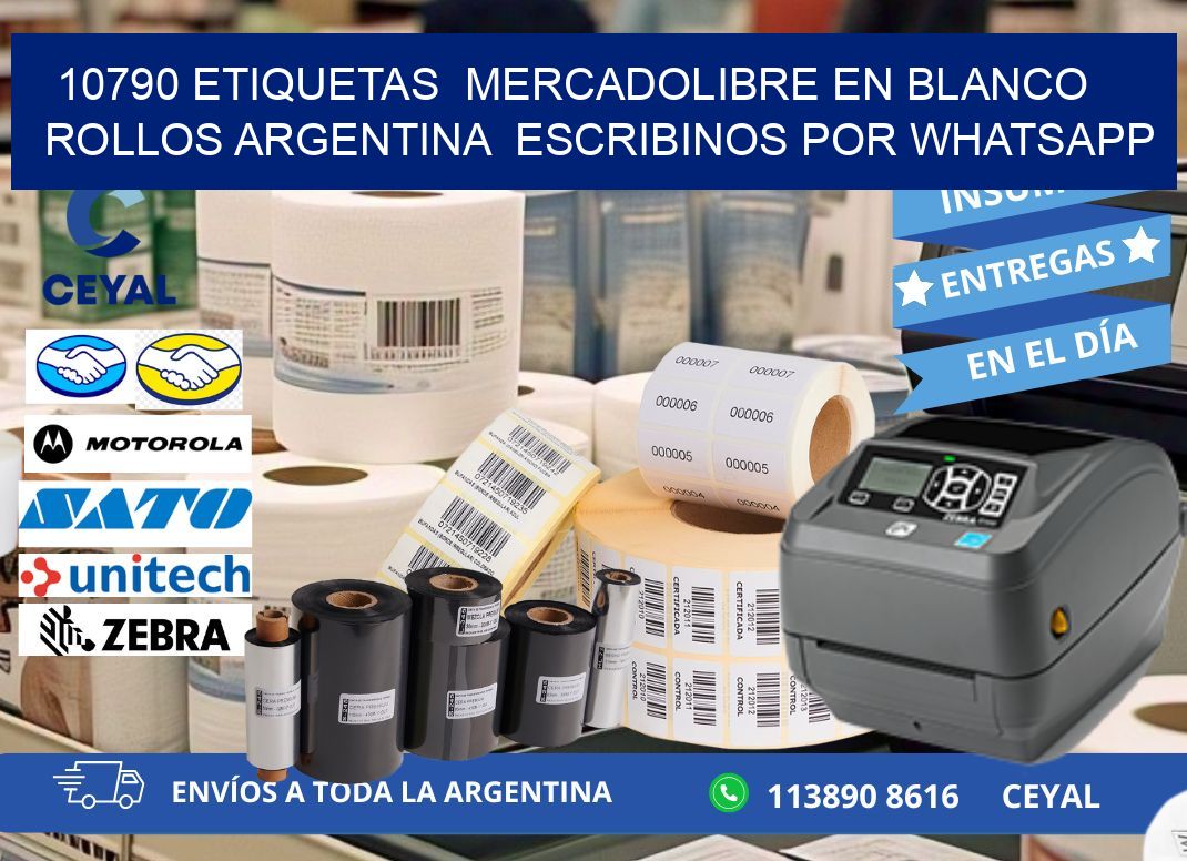 10790 ETIQUETAS  MERCADOLIBRE EN BLANCO ROLLOS ARGENTINA  ESCRIBINOS POR WHATSAPP