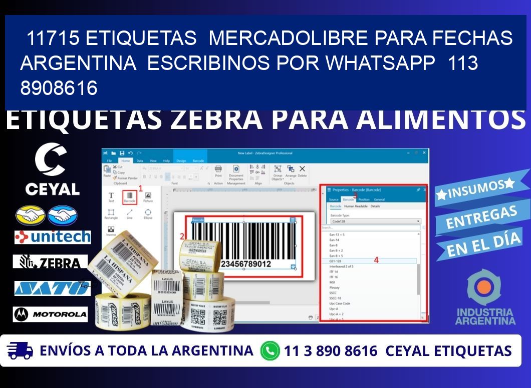 11715 ETIQUETAS  MERCADOLIBRE PARA FECHAS ARGENTINA  ESCRIBINOS POR WHATSAPP  113 8908616