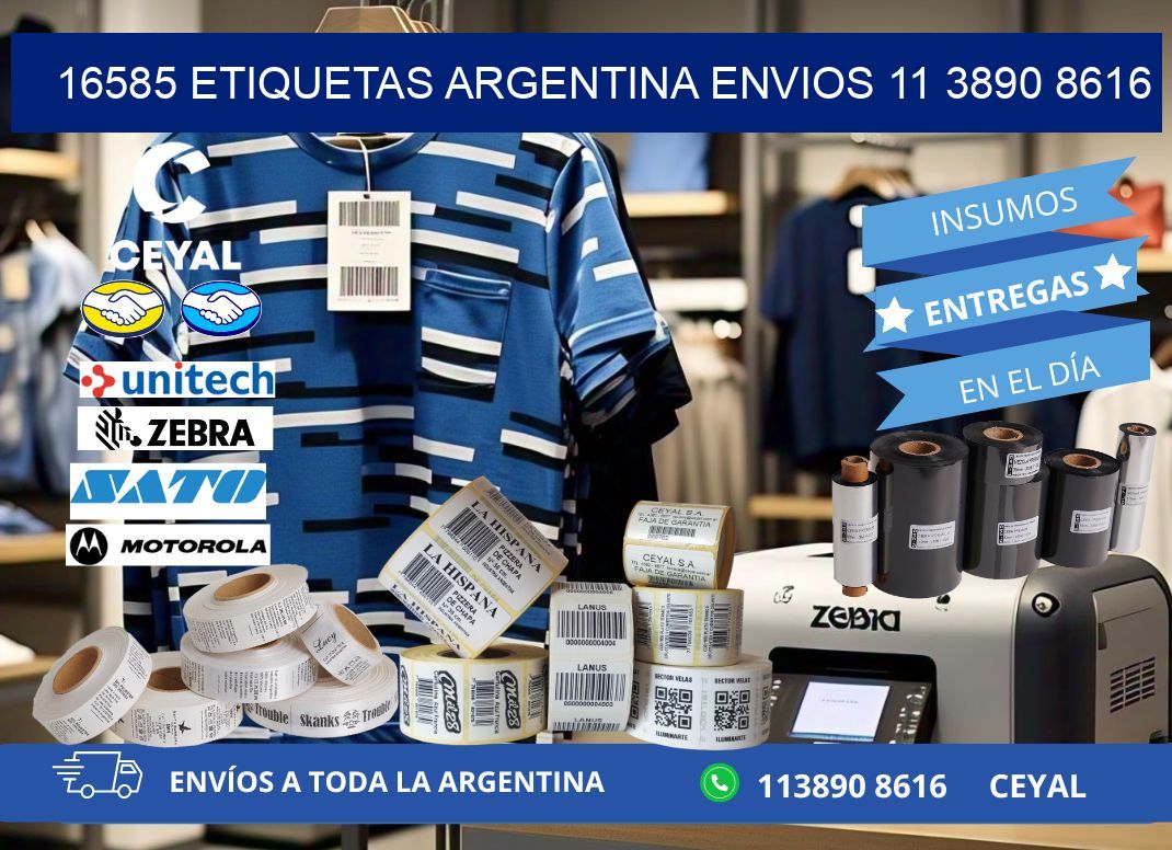 16585 ETIQUETAS ARGENTINA ENVIOS 11 3890 8616