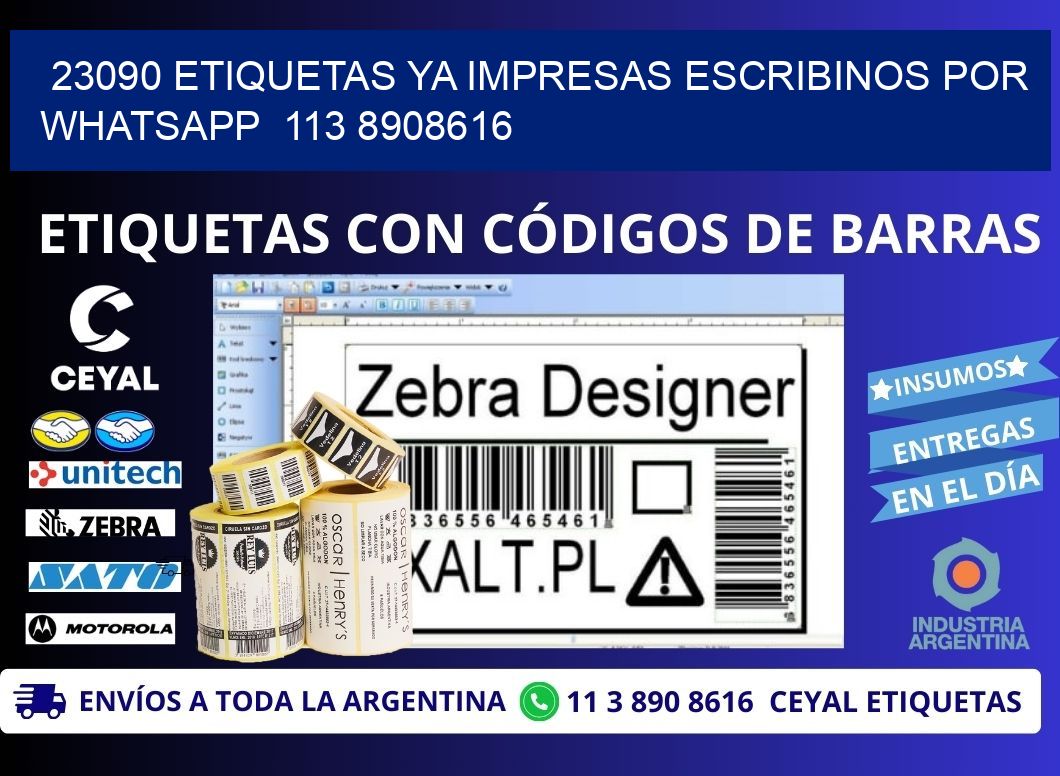 23090 ETIQUETAS YA IMPRESAS ESCRIBINOS POR WHATSAPP  113 8908616