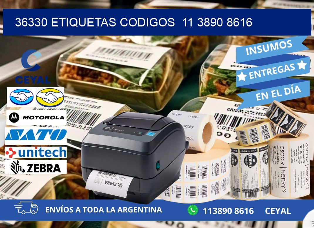 36330 ETIQUETAS CODIGOS  11 3890 8616