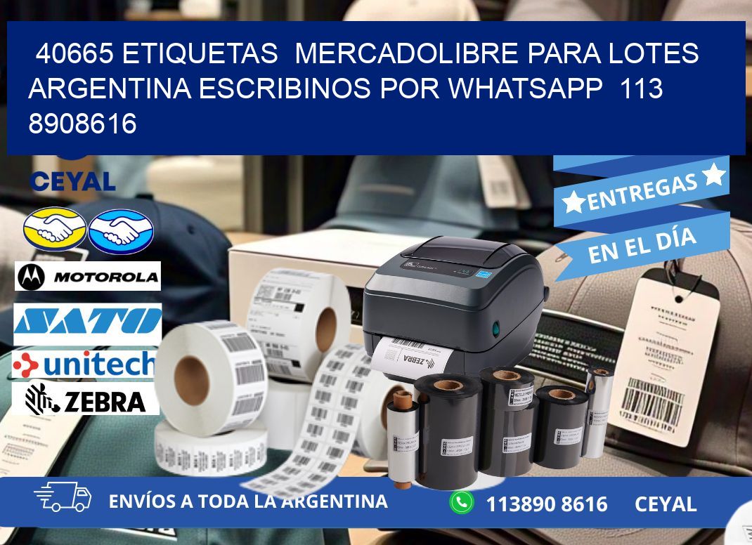 40665 ETIQUETAS  MERCADOLIBRE PARA LOTES ARGENTINA ESCRIBINOS POR WHATSAPP  113 8908616