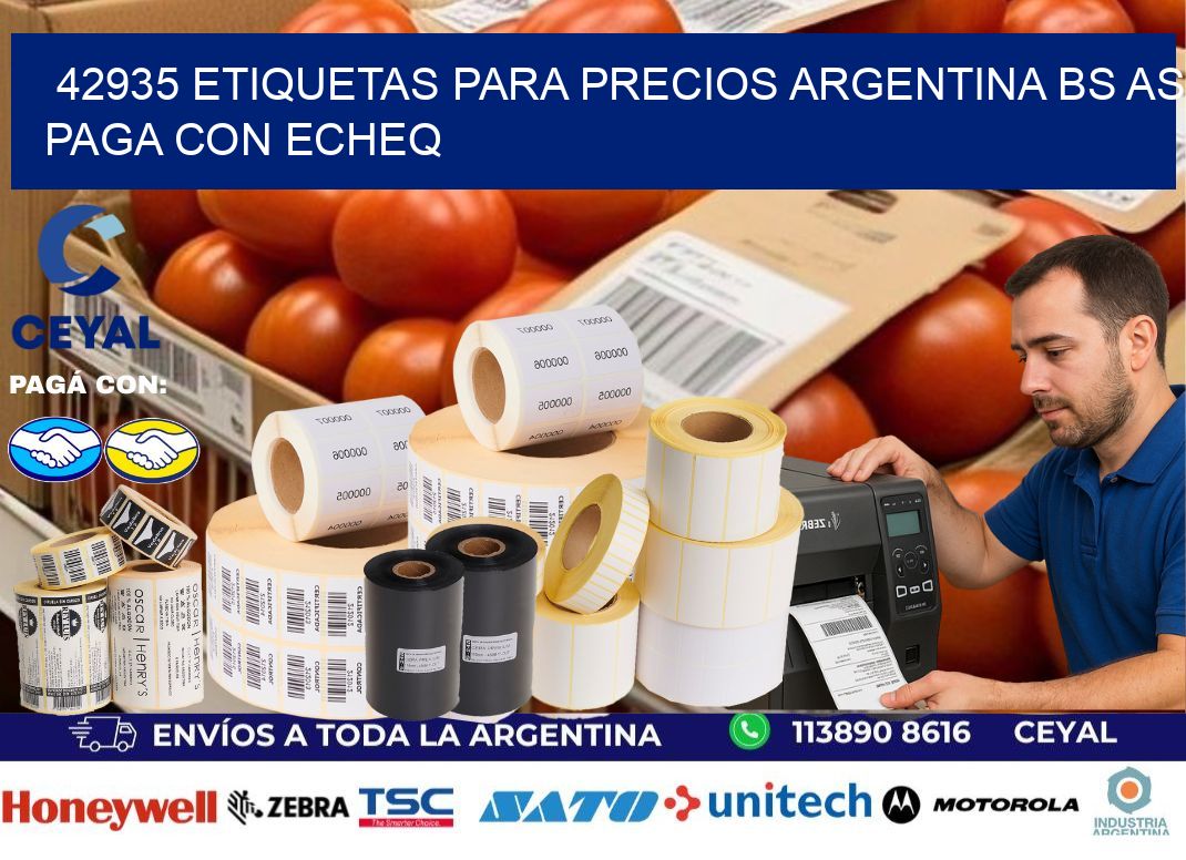 42935 ETIQUETAS PARA PRECIOS ARGENTINA BS AS PAGA CON ECHEQ