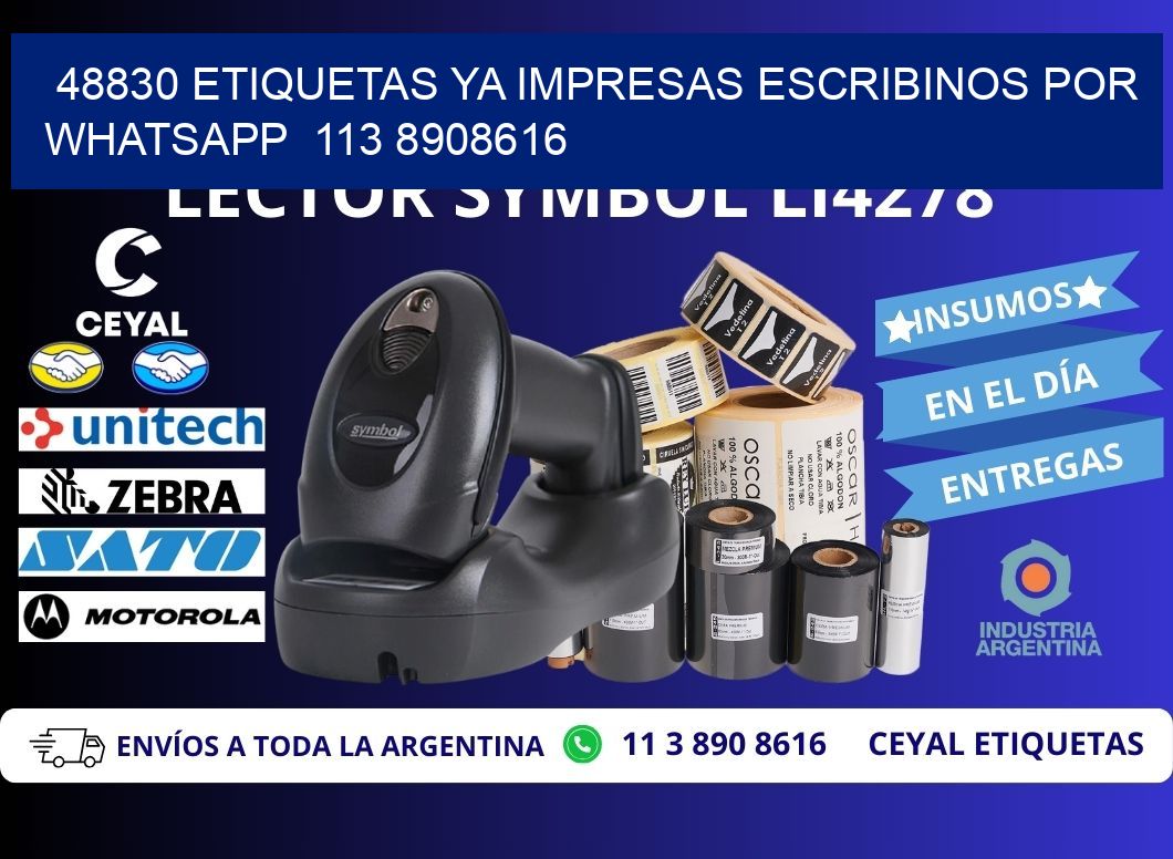48830 ETIQUETAS YA IMPRESAS ESCRIBINOS POR WHATSAPP  113 8908616