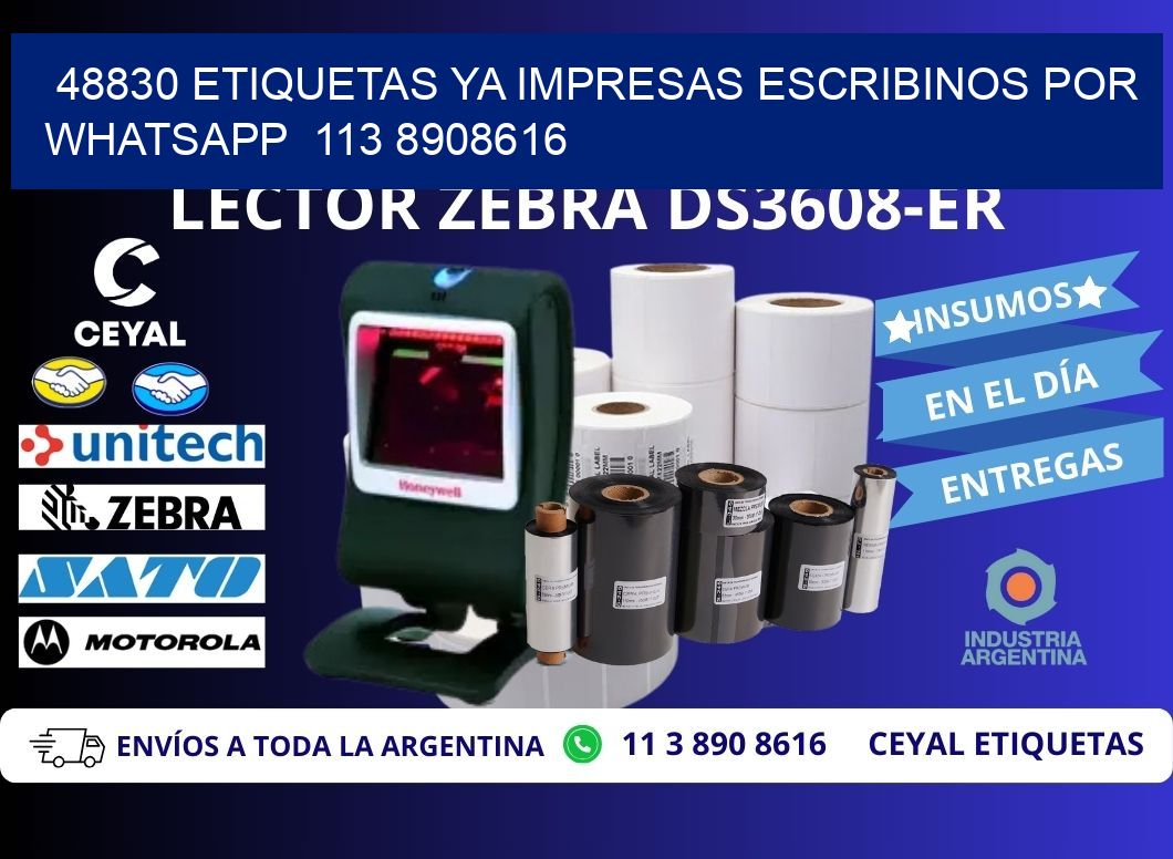 48830 ETIQUETAS YA IMPRESAS ESCRIBINOS POR WHATSAPP  113 8908616