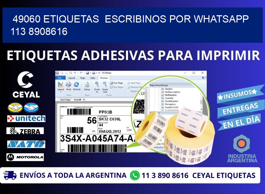 49060 ETIQUETAS  ESCRIBINOS POR WHATSAPP  113 8908616