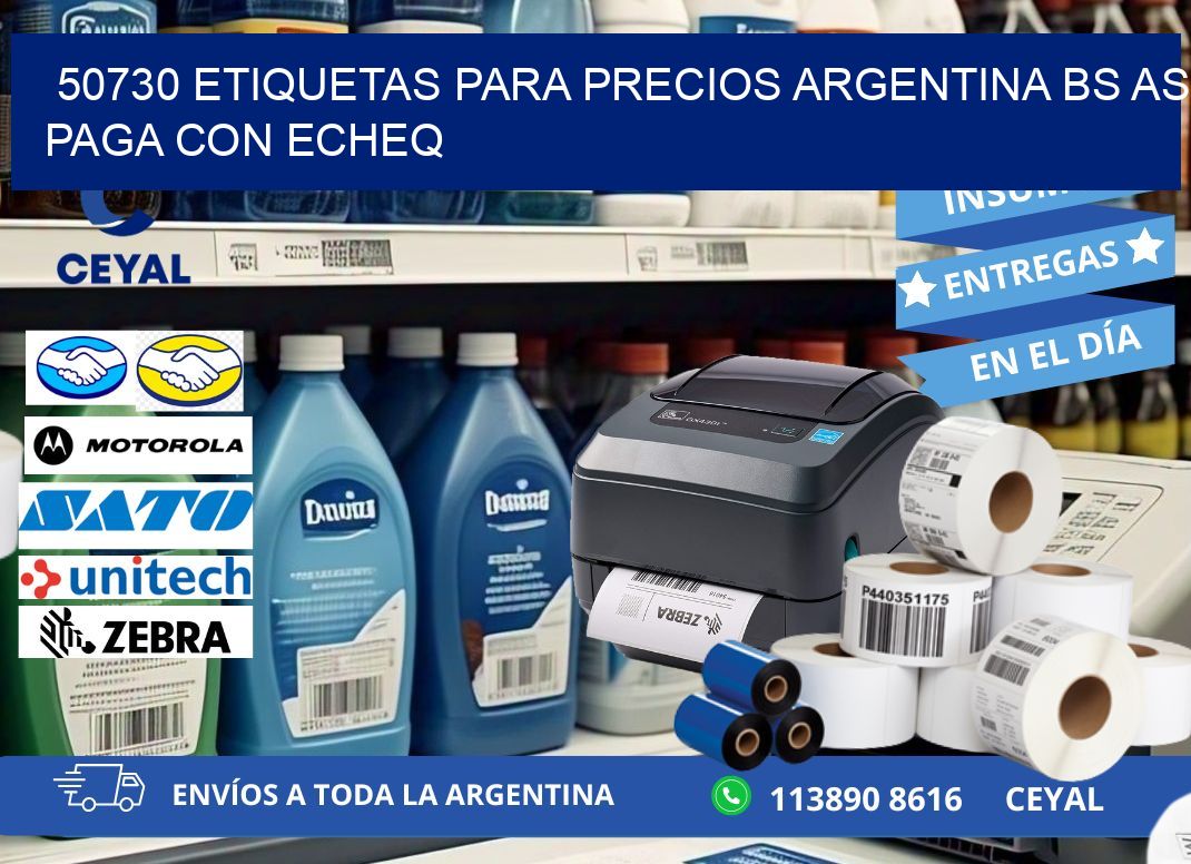 50730 ETIQUETAS PARA PRECIOS ARGENTINA BS AS PAGA CON ECHEQ