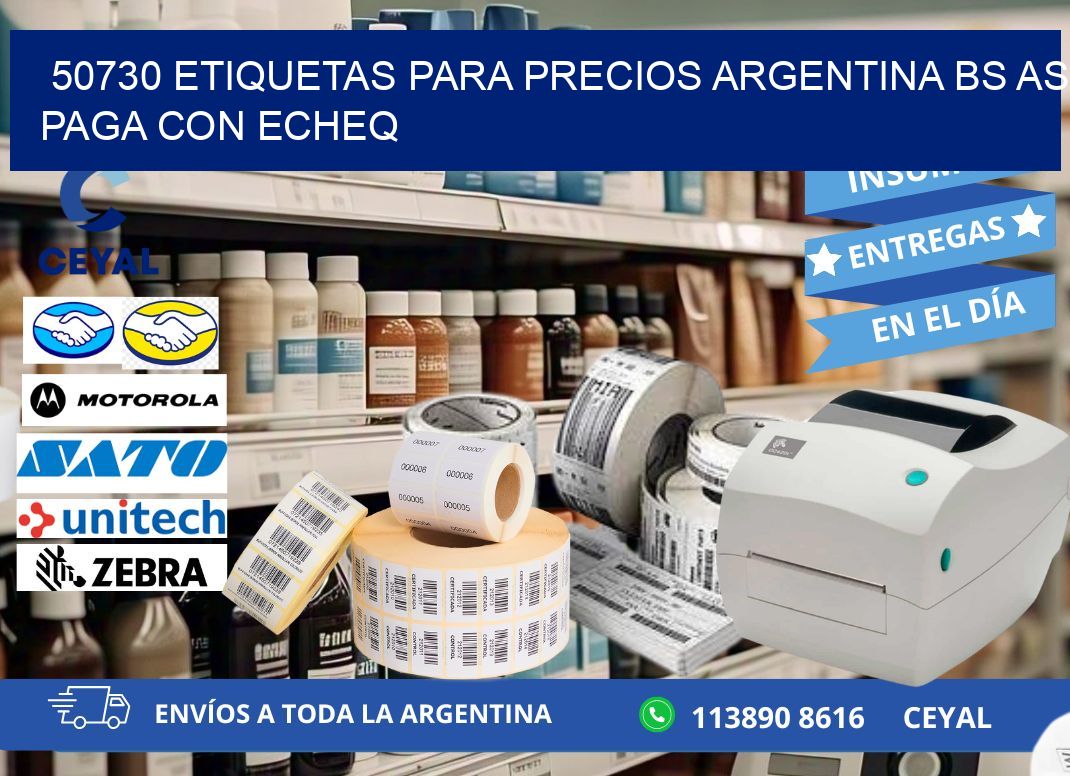 50730 ETIQUETAS PARA PRECIOS ARGENTINA BS AS PAGA CON ECHEQ