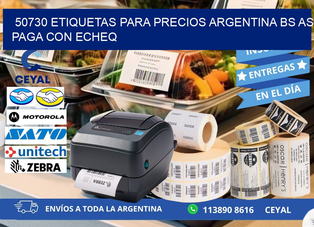 50730 ETIQUETAS PARA PRECIOS ARGENTINA BS AS PAGA CON ECHEQ