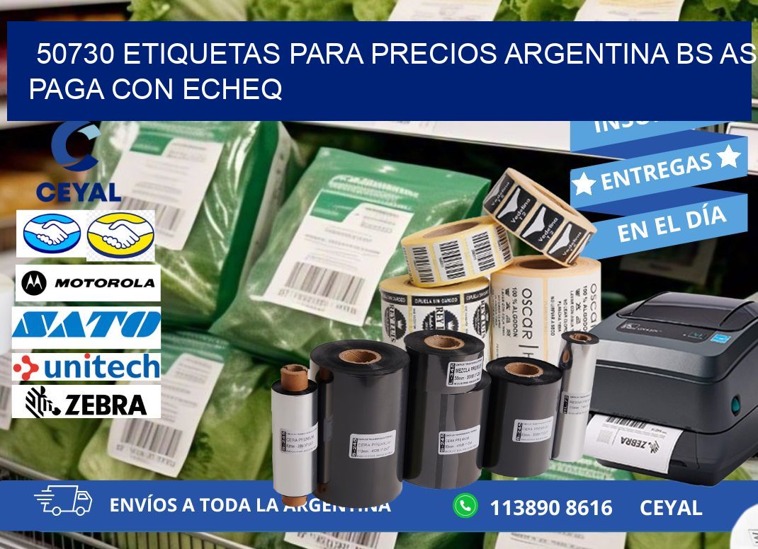 50730 ETIQUETAS PARA PRECIOS ARGENTINA BS AS PAGA CON ECHEQ