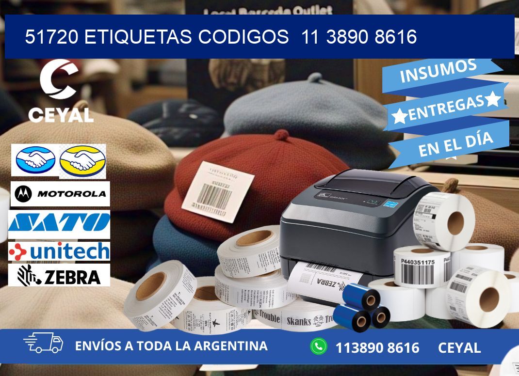 51720 ETIQUETAS CODIGOS  11 3890 8616