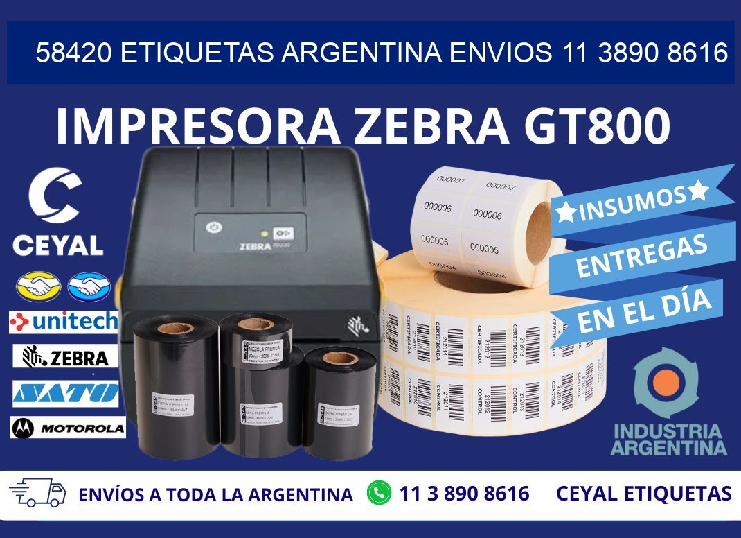 58420 ETIQUETAS ARGENTINA ENVIOS 11 3890 8616