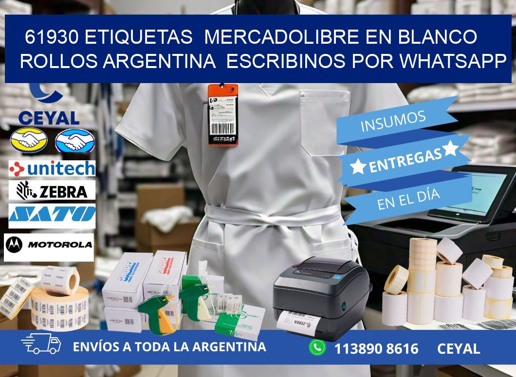 61930 ETIQUETAS  MERCADOLIBRE EN BLANCO ROLLOS ARGENTINA  ESCRIBINOS POR WHATSAPP