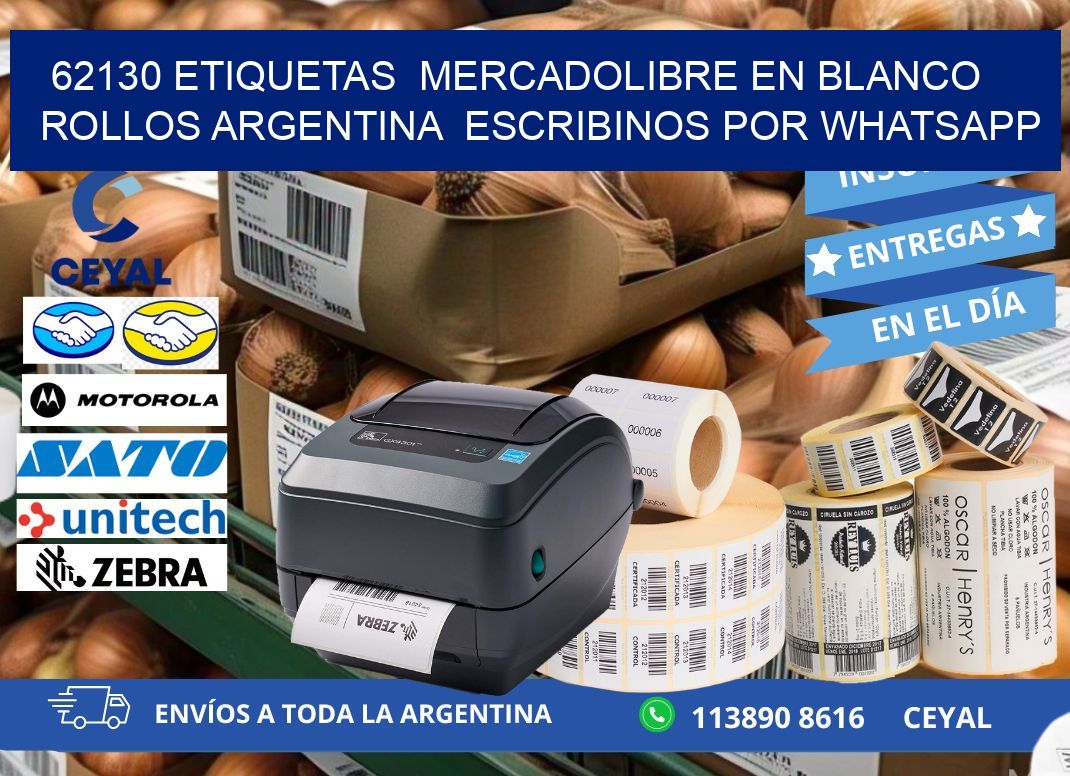 62130 ETIQUETAS  MERCADOLIBRE EN BLANCO ROLLOS ARGENTINA  ESCRIBINOS POR WHATSAPP