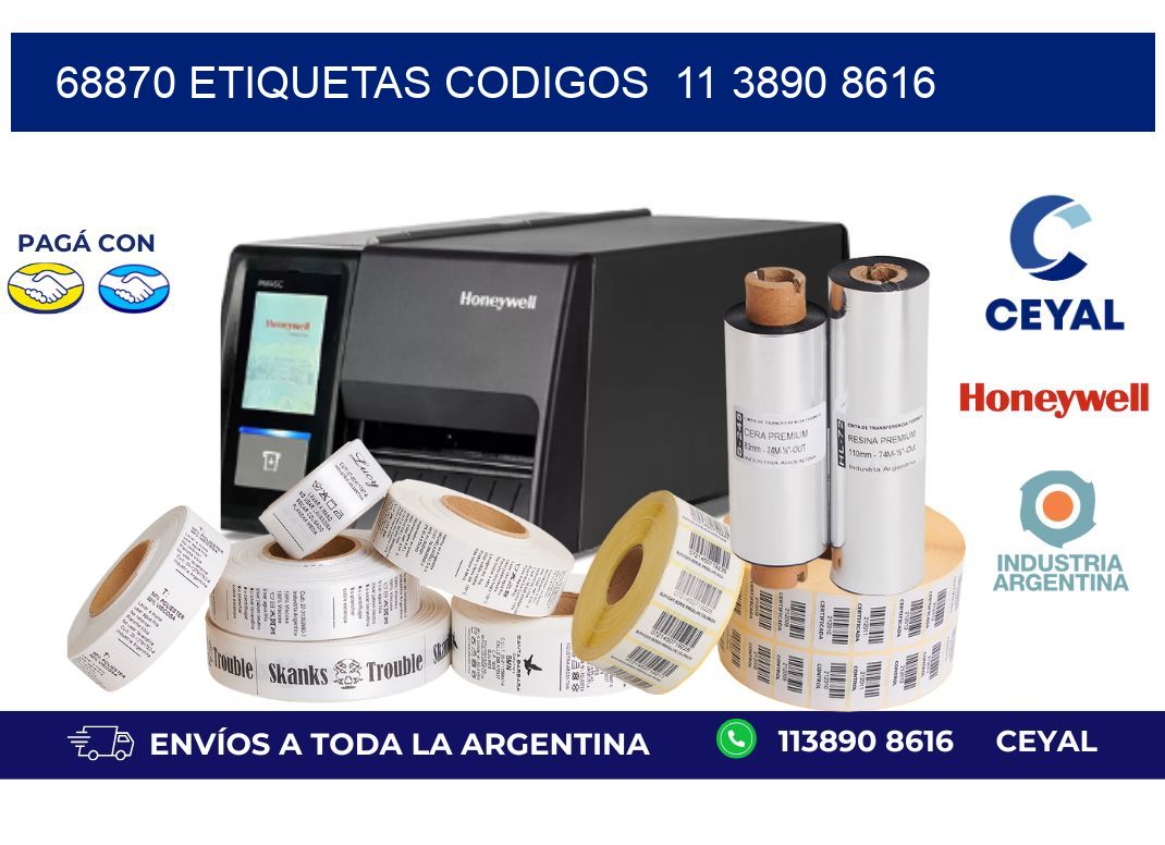 68870 ETIQUETAS CODIGOS  11 3890 8616