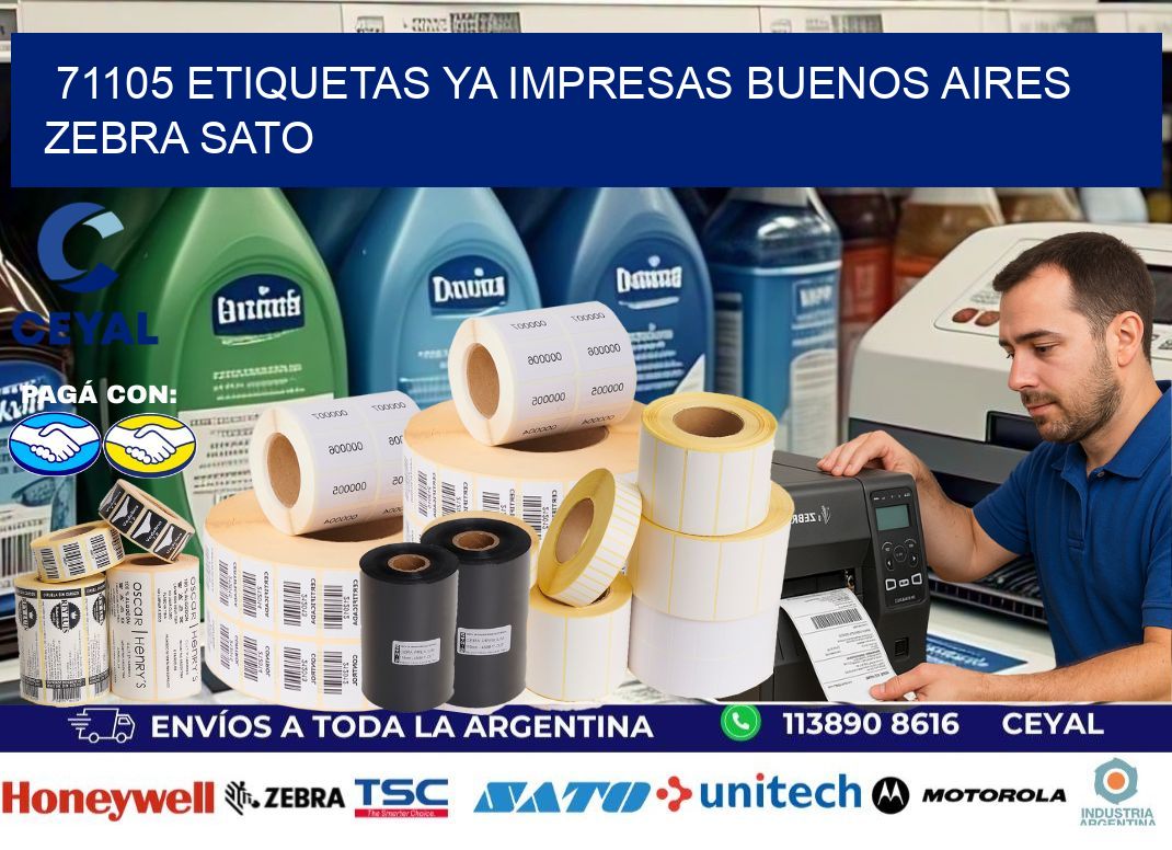 71105 ETIQUETAS YA IMPRESAS BUENOS AIRES ZEBRA SATO