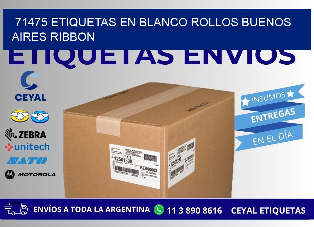 71475 ETIQUETAS EN BLANCO ROLLOS BUENOS AIRES RIBBON