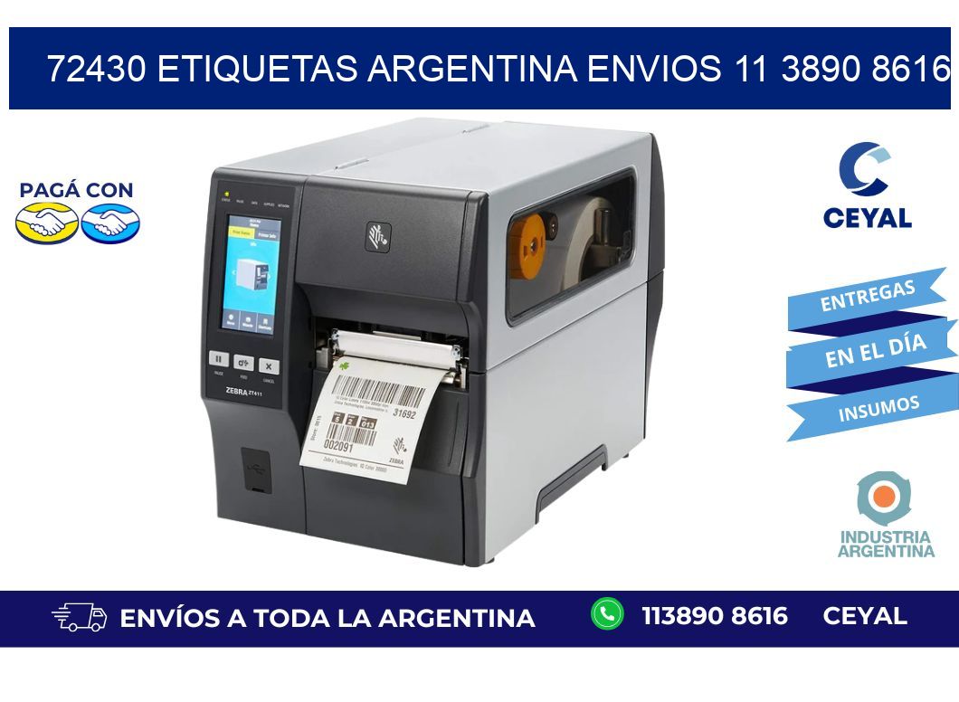 72430 ETIQUETAS ARGENTINA ENVIOS 11 3890 8616