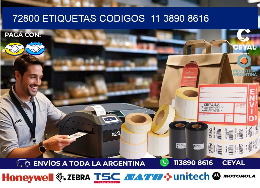 72800 ETIQUETAS CODIGOS  11 3890 8616