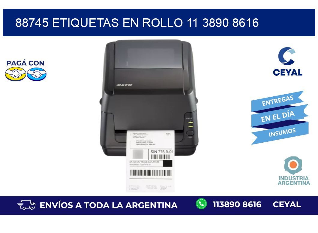 88745 ETIQUETAS EN ROLLO 11 3890 8616