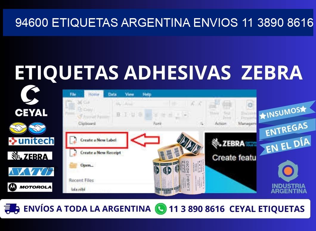 94600 ETIQUETAS ARGENTINA ENVIOS 11 3890 8616