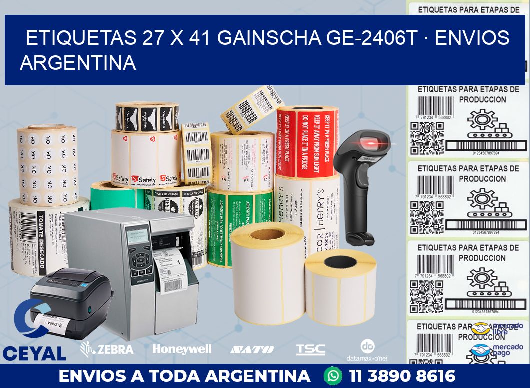 ETIQUETAS 27 x 41 GAINSCHA GE-2406T · ENVIOS ARGENTINA