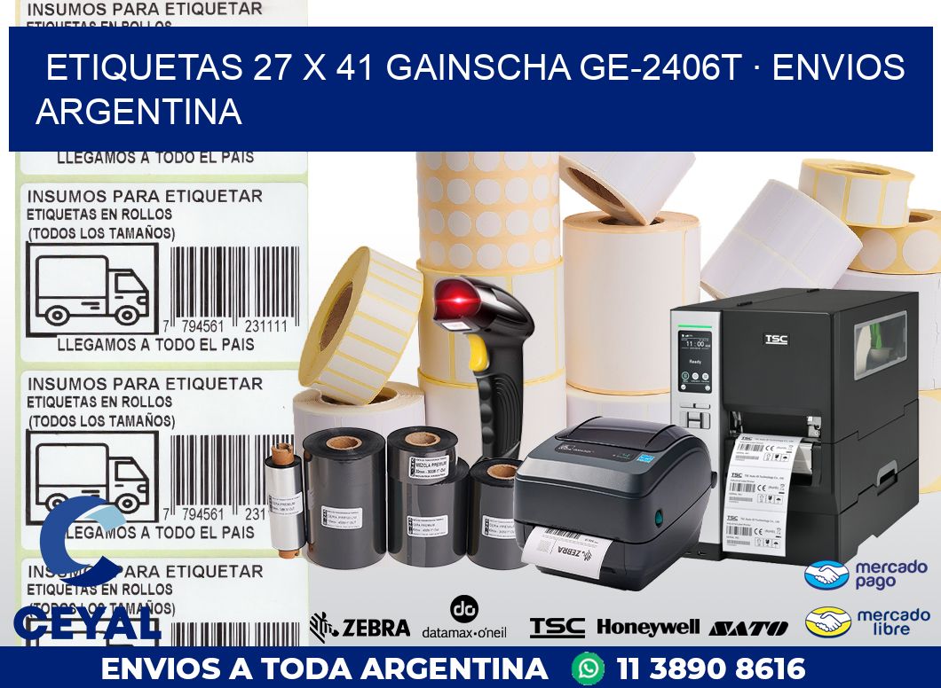 ETIQUETAS 27 x 41 GAINSCHA GE-2406T · ENVIOS ARGENTINA