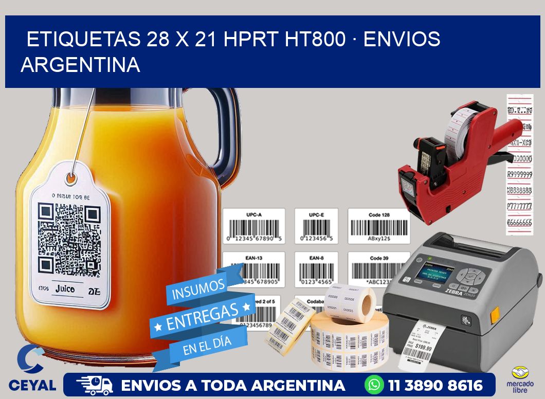 ETIQUETAS 28 x 21 HPRT HT800 · ENVIOS ARGENTINA
