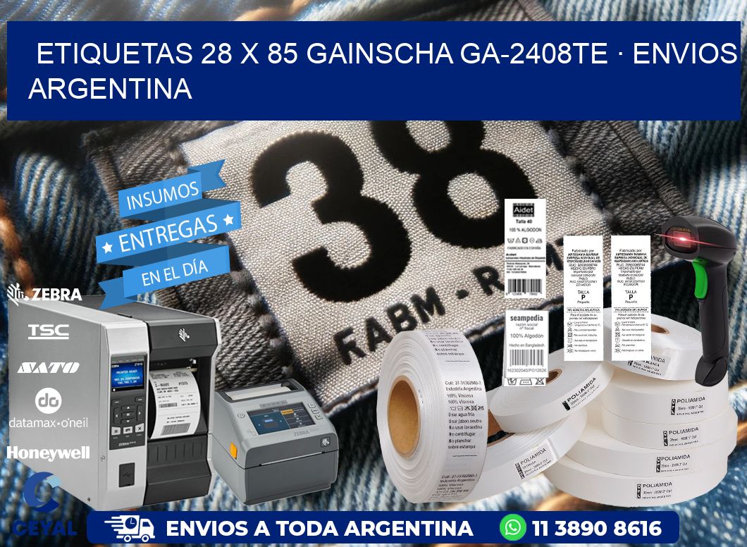 ETIQUETAS 28 x 85 GAINSCHA GA-2408TE · ENVIOS ARGENTINA