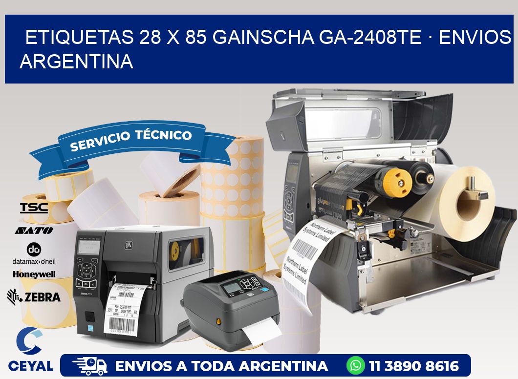 ETIQUETAS 28 x 85 GAINSCHA GA-2408TE · ENVIOS ARGENTINA