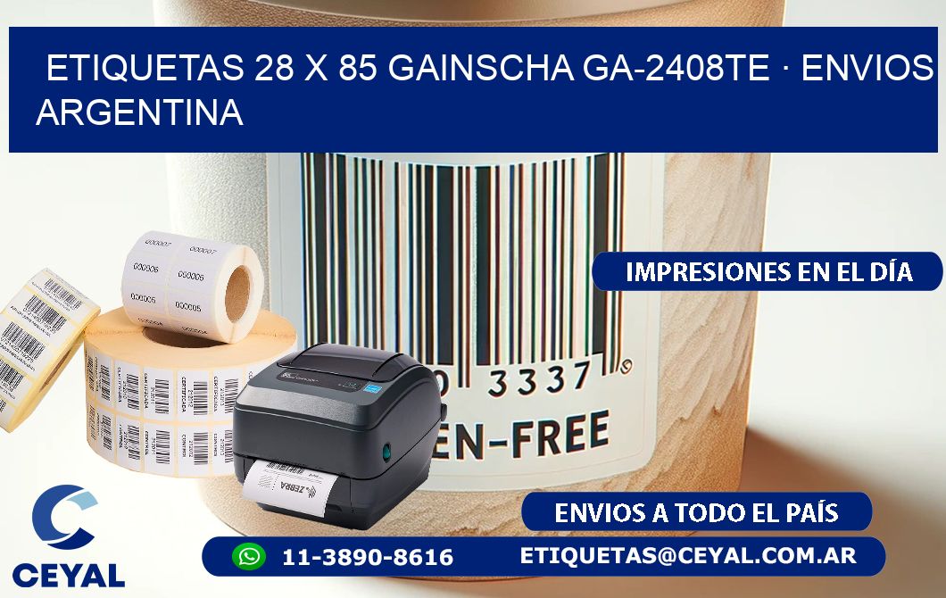 ETIQUETAS 28 x 85 GAINSCHA GA-2408TE · ENVIOS ARGENTINA