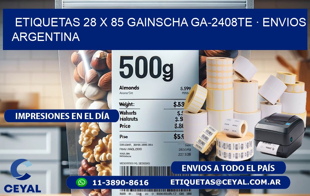 ETIQUETAS 28 x 85 GAINSCHA GA-2408TE · ENVIOS ARGENTINA