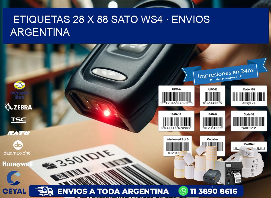 ETIQUETAS 28 x 88 SATO WS4 · ENVIOS ARGENTINA
