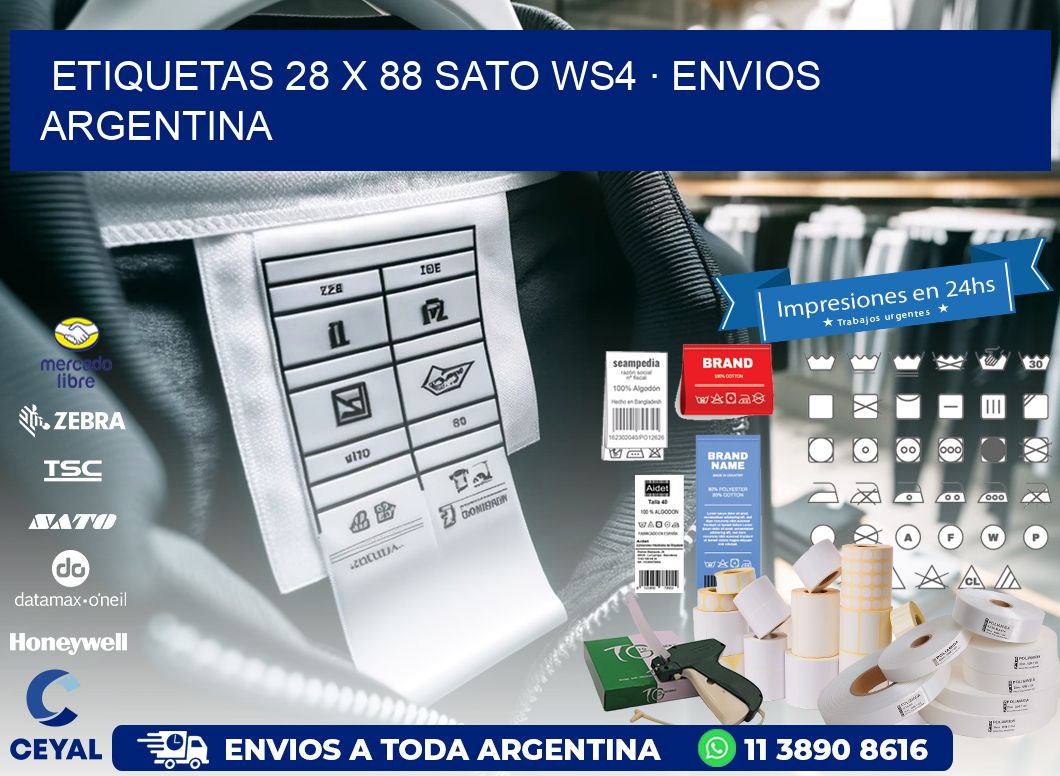 ETIQUETAS 28 x 88 SATO WS4 · ENVIOS ARGENTINA
