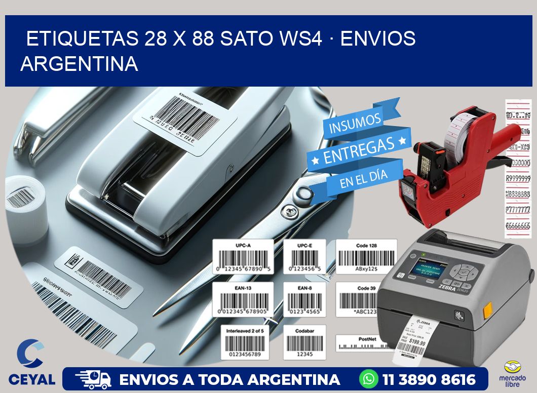 ETIQUETAS 28 x 88 SATO WS4 · ENVIOS ARGENTINA