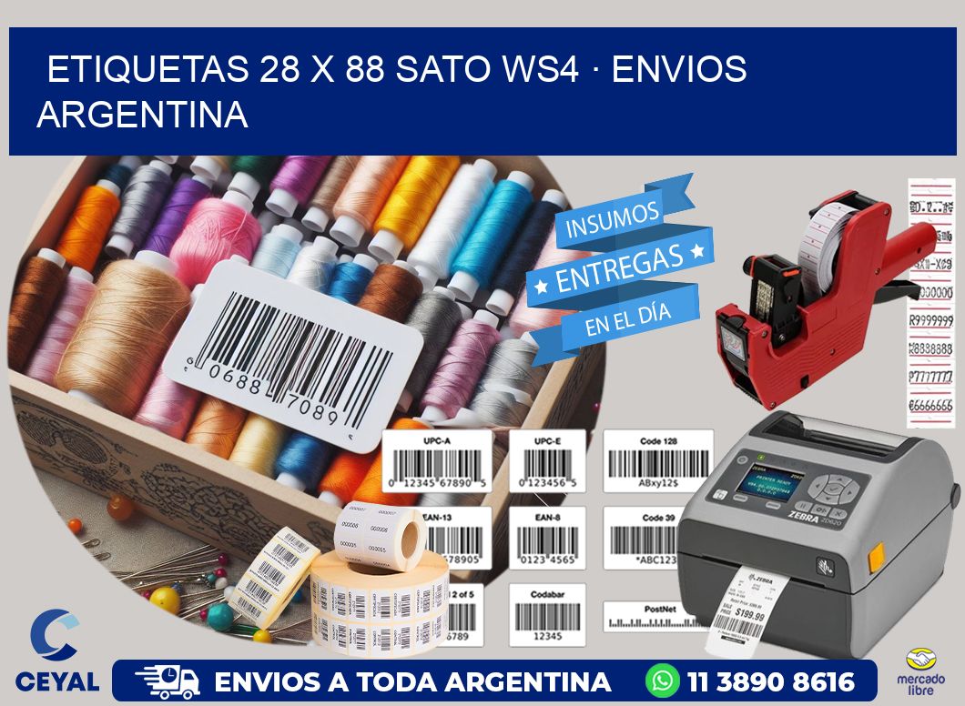 ETIQUETAS 28 x 88 SATO WS4 · ENVIOS ARGENTINA