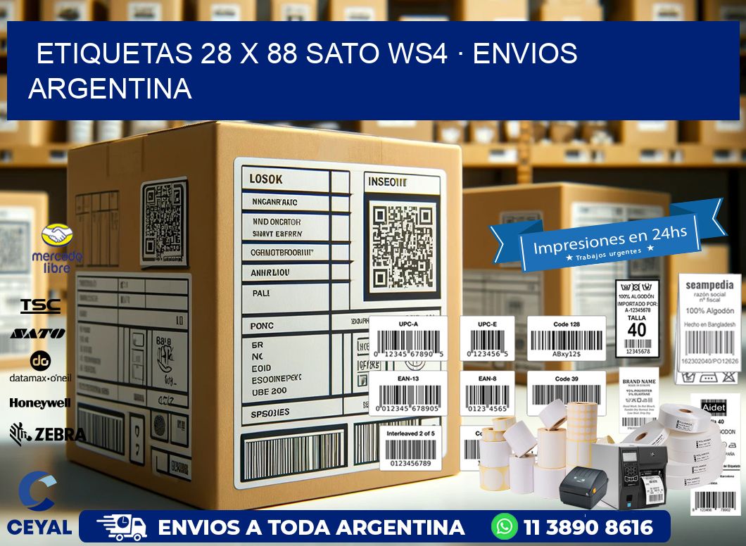 ETIQUETAS 28 x 88 SATO WS4 · ENVIOS ARGENTINA
