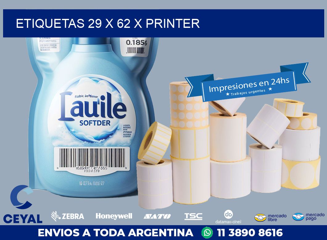 ETIQUETAS 29 x 62 X PRINTER