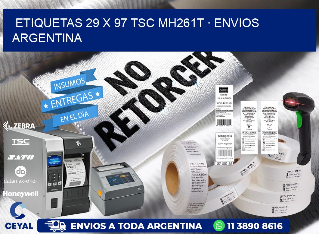 ETIQUETAS 29 x 97 TSC MH261T · ENVIOS ARGENTINA
